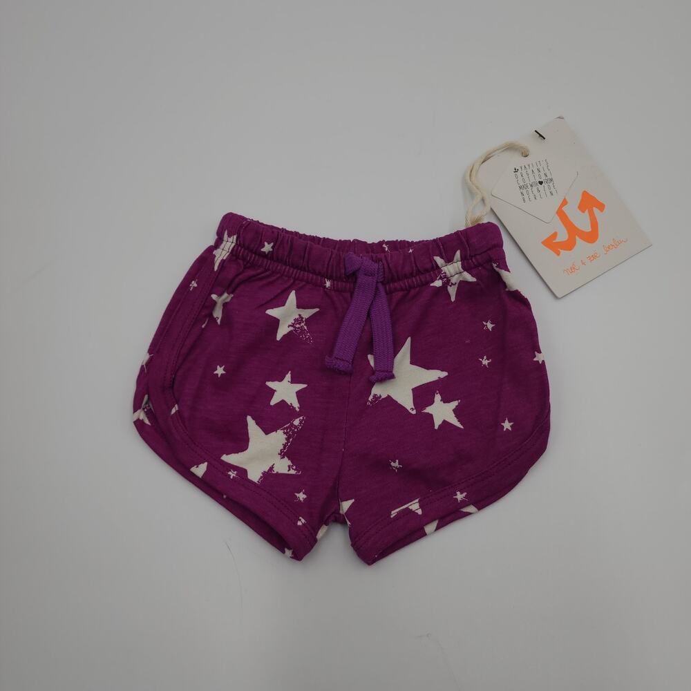 Noe & Zoe Purple Inverse Stars Baby Shortie Size 3-6 Months